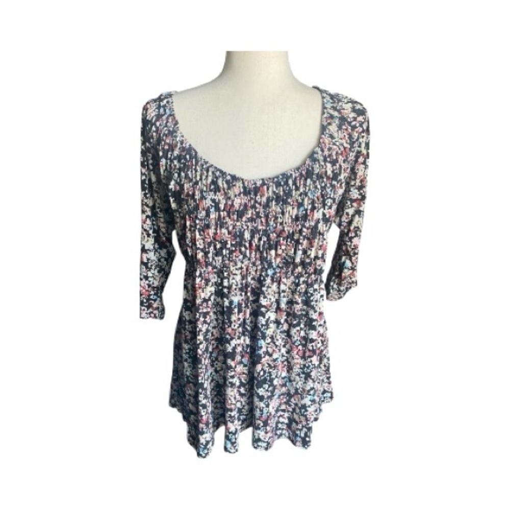 AMERICAN RAG-BLACK FLIRSL TOP-SIZE 1X